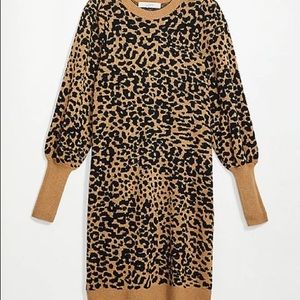 Animal Jacquard Sweater Dress